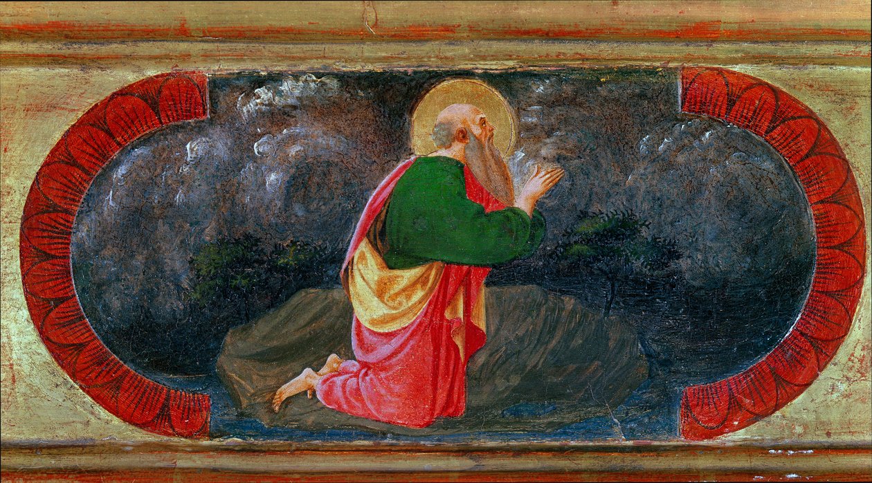Saint John i Patmos. Maleri av Paolo di Dono dit Paolo Uccello (1397-1475) av Paolo Uccello