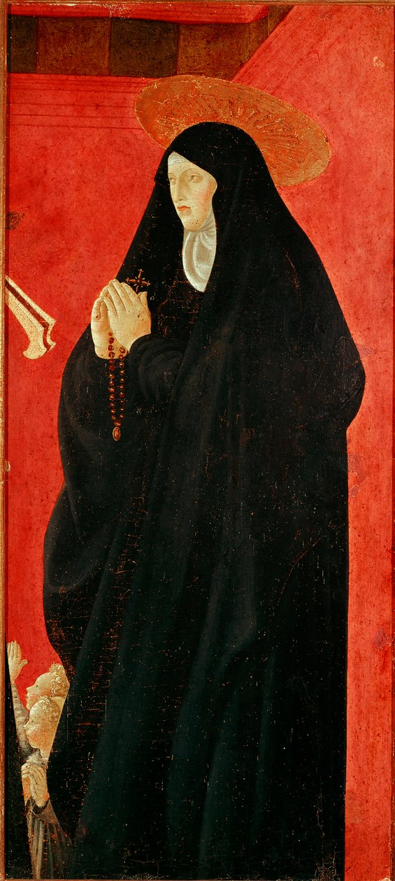 Sainte Monaca (Monique?) Detalj. Detrempe på tre av Paolo Uccello (Paolo di Dono) (1397-1475) 1440-1445 Dim.79x35 cm Firenze, Contini Bonacossi Collection av Paolo Uccello