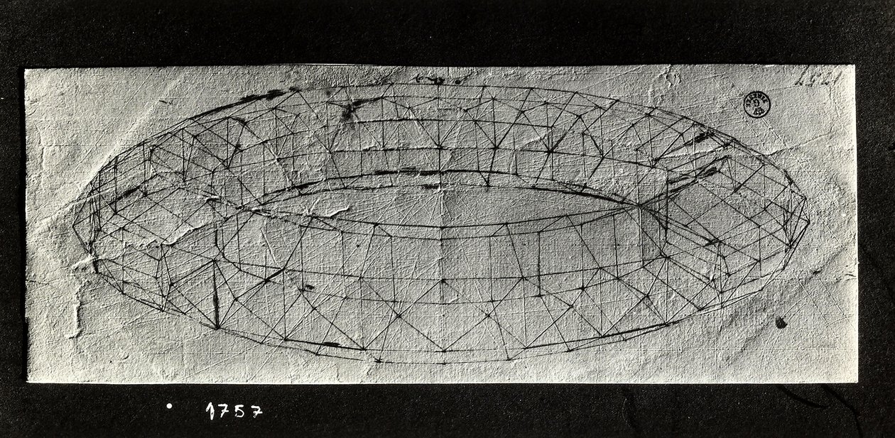 Studie av en "mazzocchio" (polstret sammenrullet bunn av en hette) (penn og blekk på papir) av Paolo Uccello
