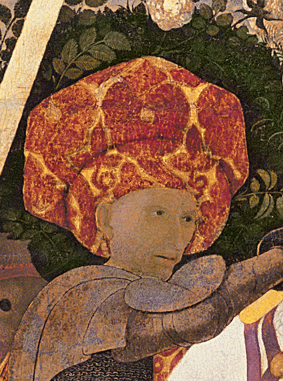 Slaget ved San Romano, detalj av lederen til Niccolo da Tolentino d.1435 leder for de florentinske leiesoldatene, ca. 1450-60 tempera på paneldetalj av 30690 av Paolo Uccello