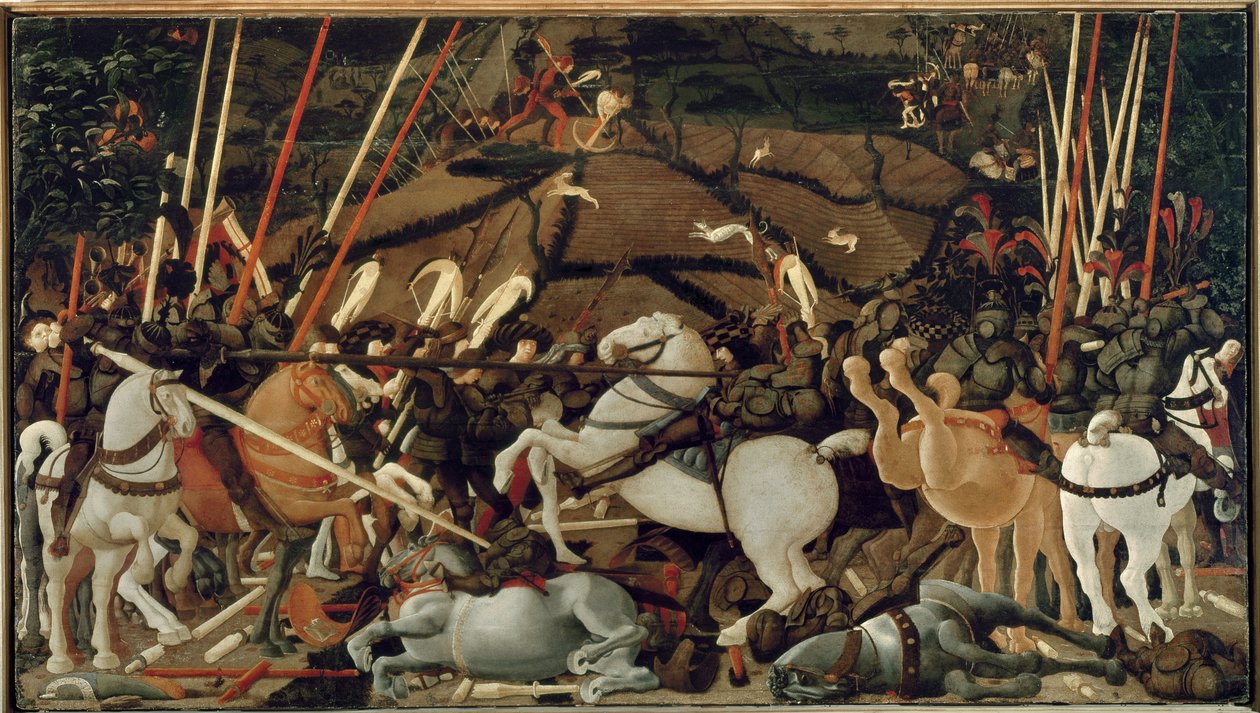 Slaget ved San Romano i 1432: The Unseating of Bernardino della Carda av Paolo Uccello