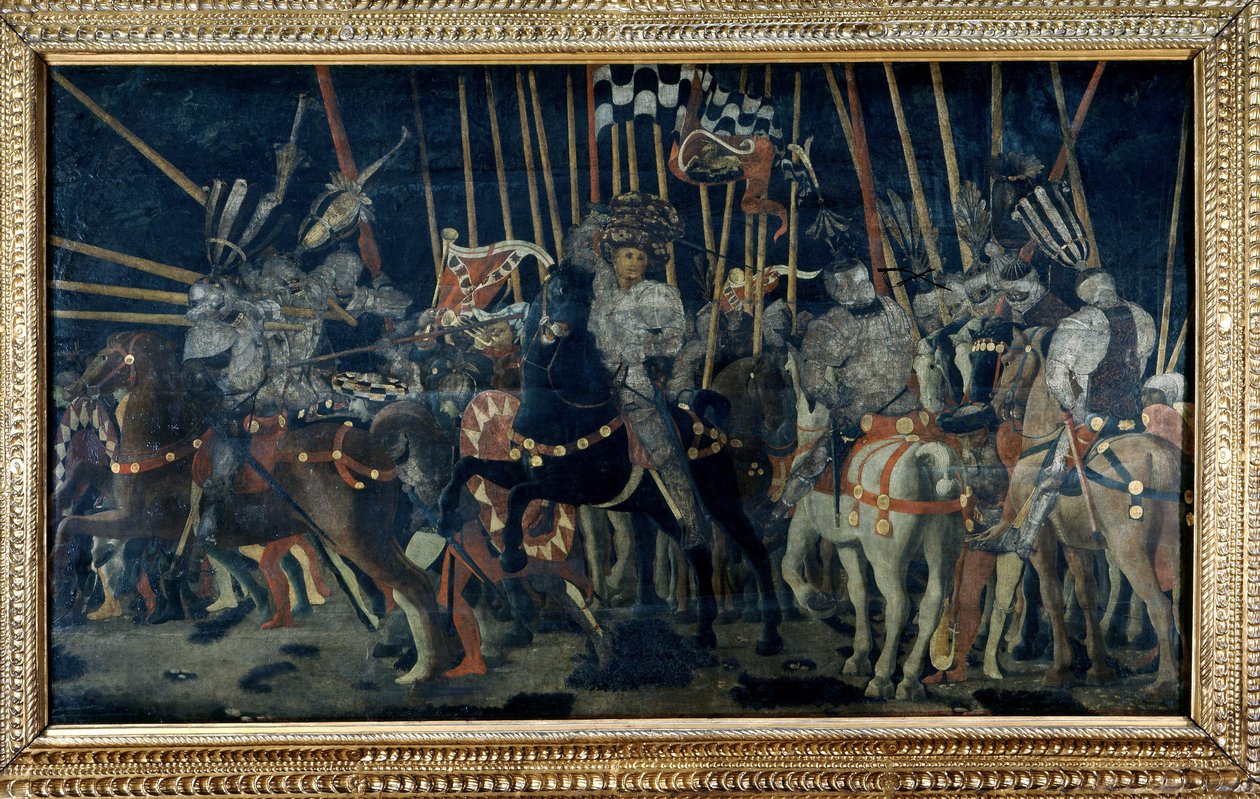 Motangrepet til Micheletto da Cotignola (Slaget ved San Romano). Andre episode som illustrerer motangrepet til Micheletto da Cotignola. Maleri av Paolo di Dono dit Paolo Uccello (1397-1475) av Paolo Uccello