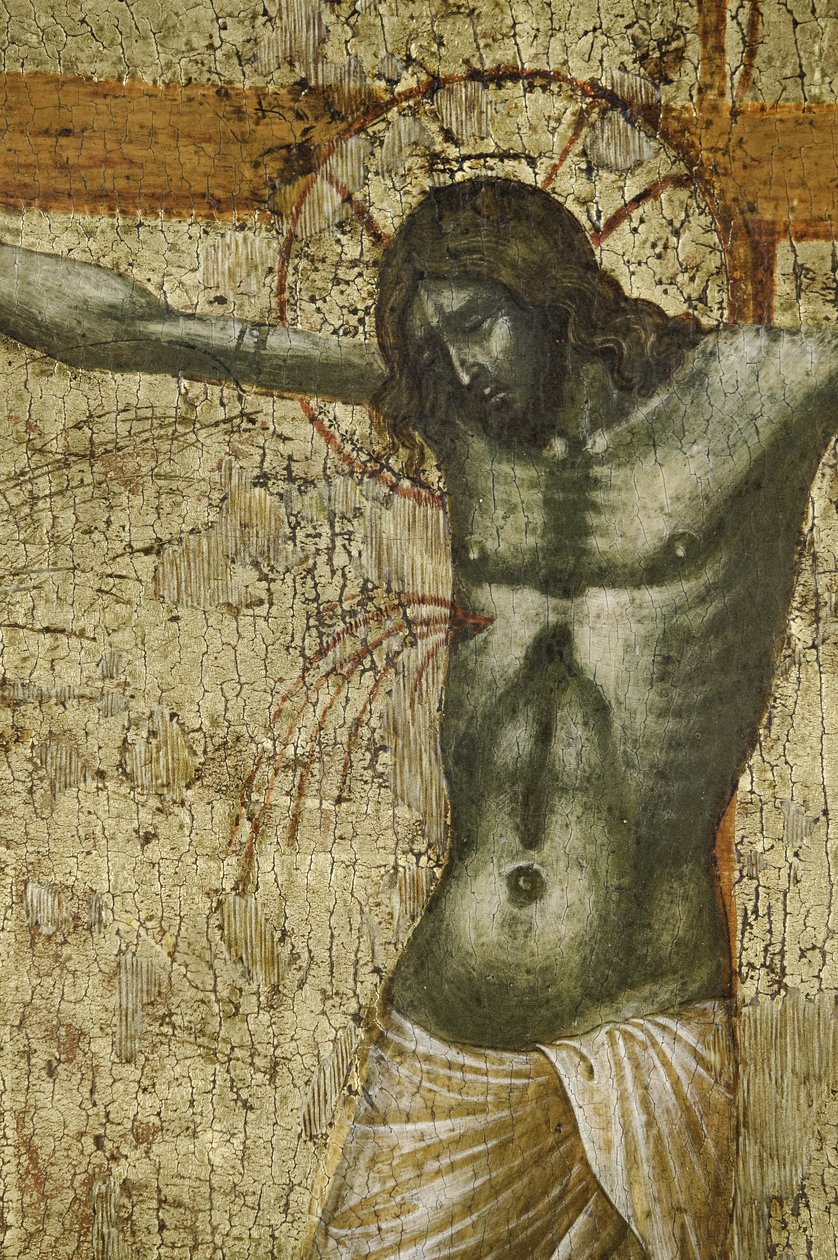 Kristus, detalj fra 1630100 Polyptych of the Crucifixion with Saints av Paolo Veneziano