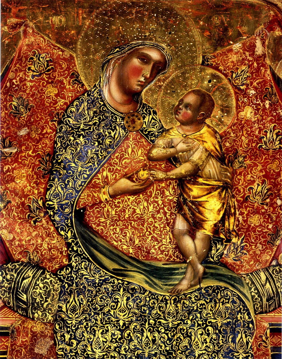 Madonna og Child Enthroned with two Angels av Paolo Veneziano