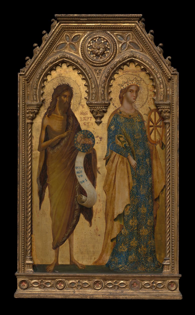 De hellige døperen Johannes og Katarina av Alexandria, ca 1350 av Paolo Veneziano