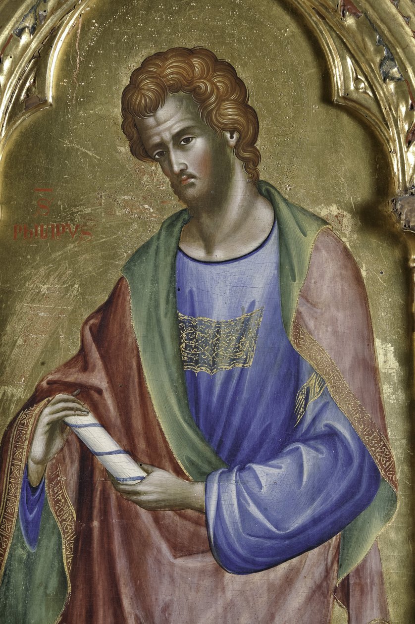 St. Philip, detalj av 1630085 Polyptych with Saints av Paolo Veneziano