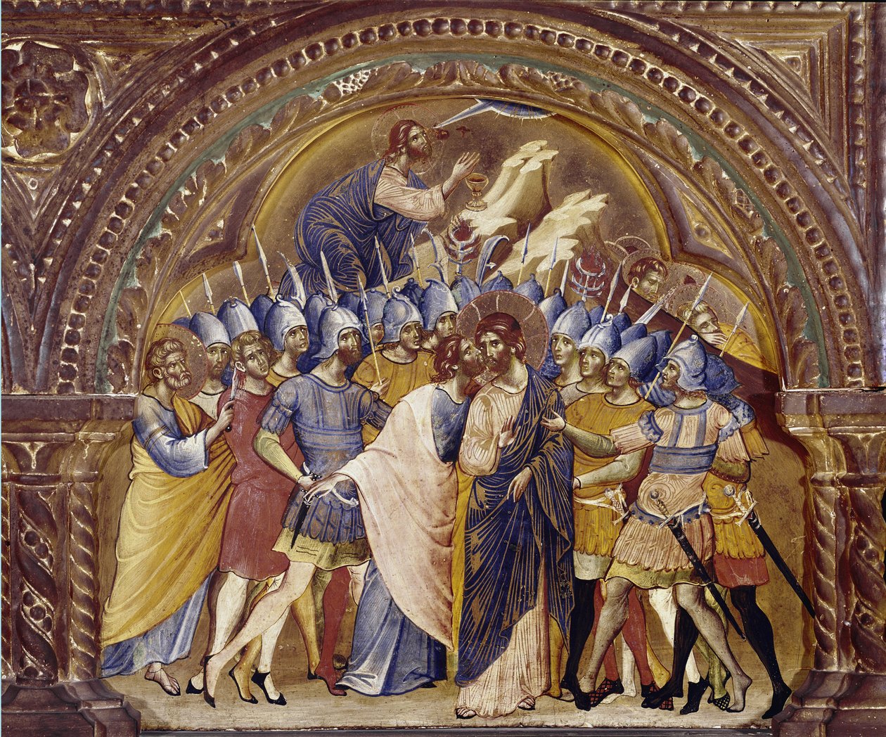 The Taking of Christ, detalj av polyptikeren til Santa Chiara. (olje på tre, ca 1350) av Paolo Veneziano