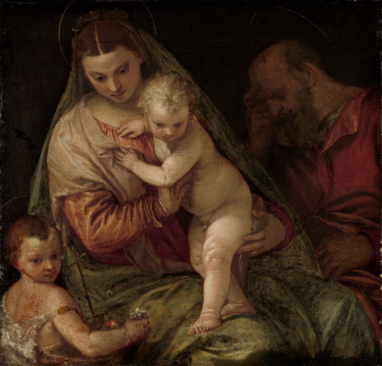 Hellig familie med Young Saint John av Paolo Veronese (workshop of)