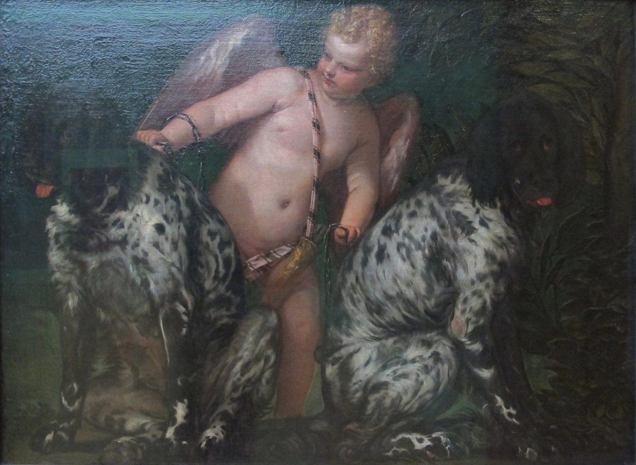 Amor med to hunder av Paolo Veronese