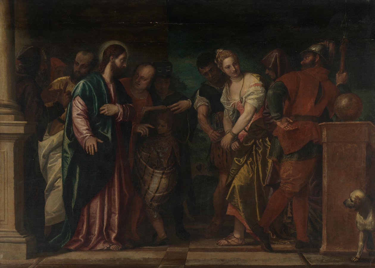 Kristus og kvinnen grepet i ekteskapsbrudd av Paolo Veronese