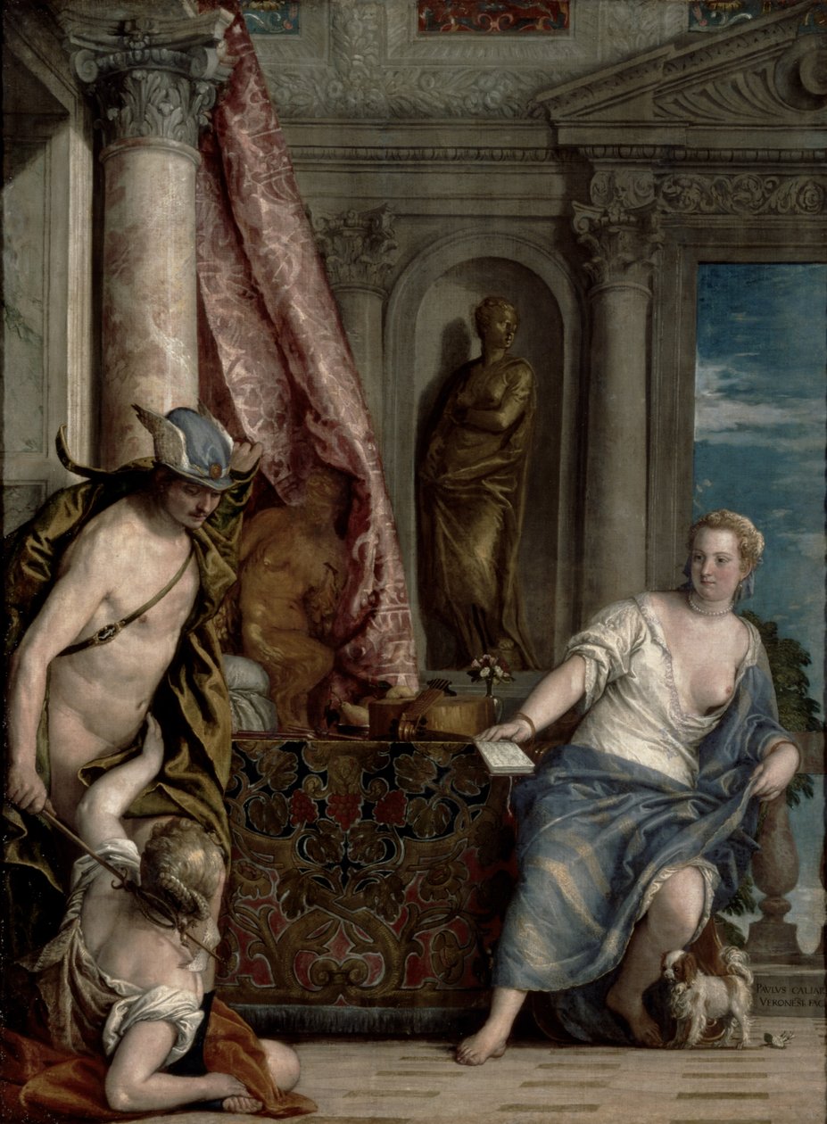 Hermes, Herse og Aglauros, ca. 1576-84 av Paolo Veronese