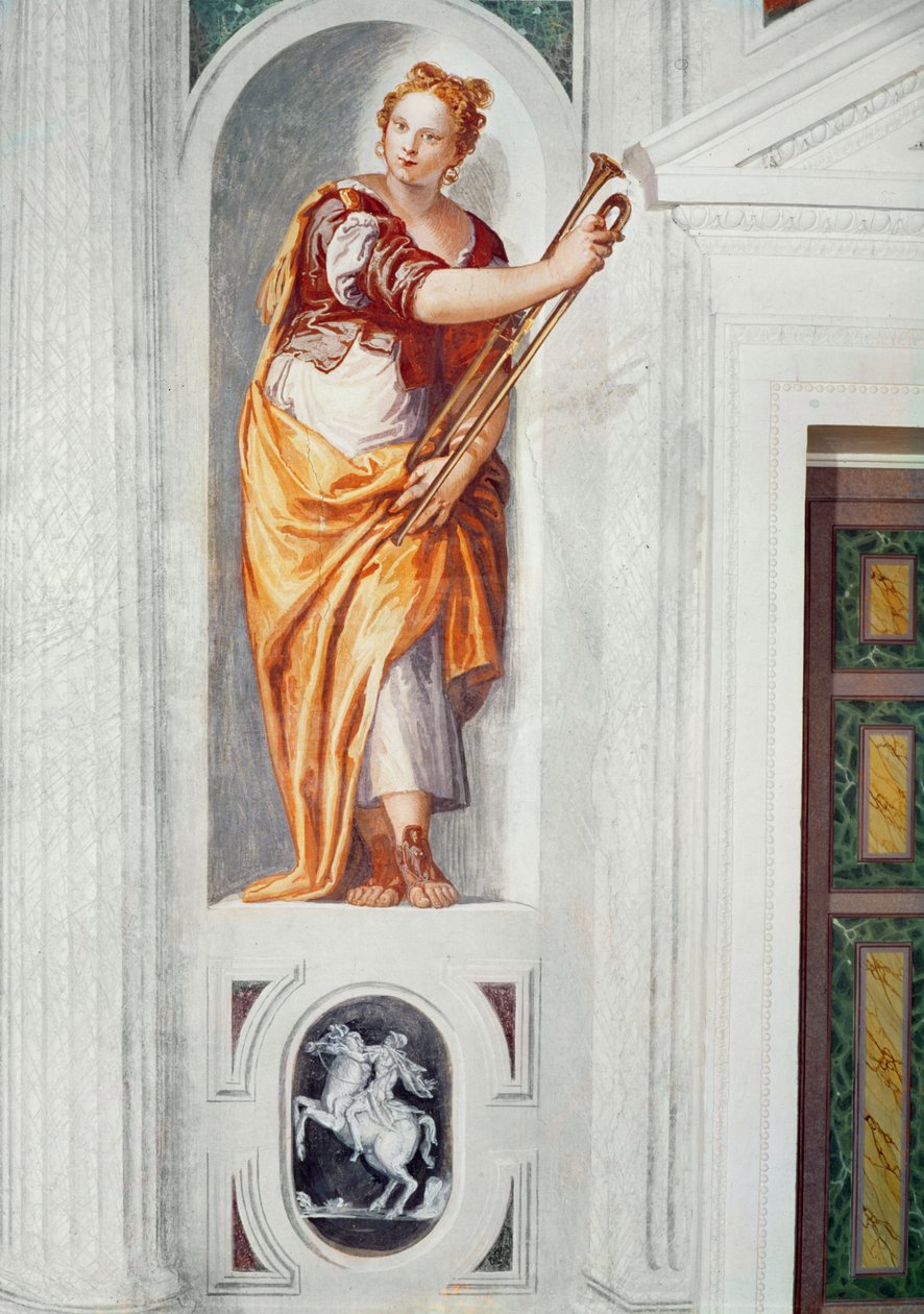 Musiker med et horn, ca. 1560-1568 av Paolo Veronese