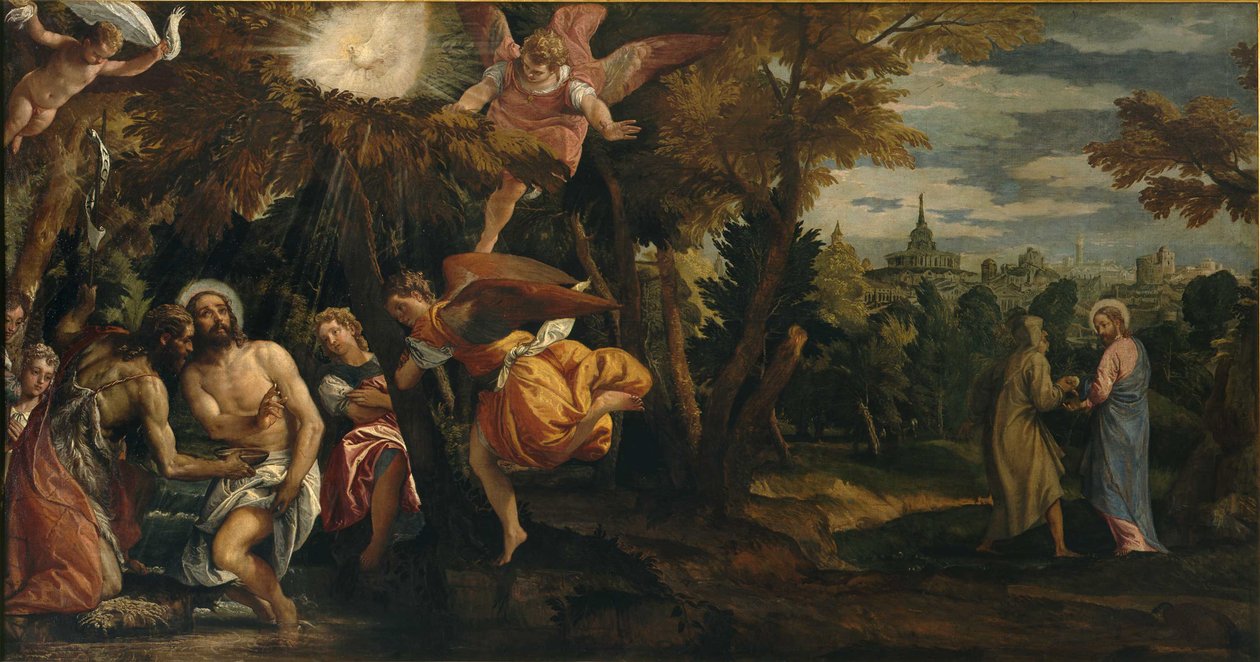Dåpen og Kristi fristelser, 1582. av Paolo Veronese