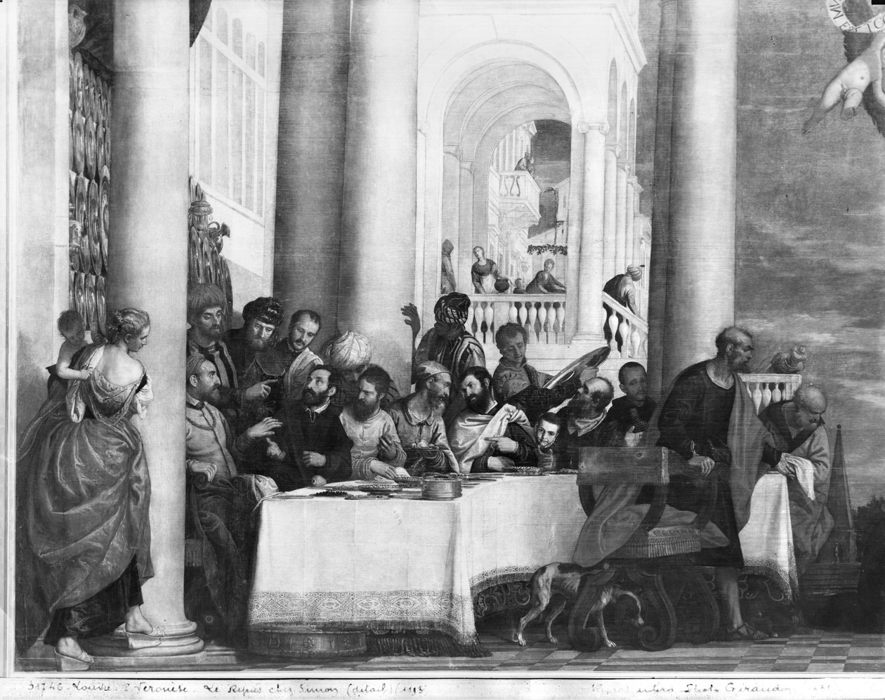 Måltidet i huset til fariseeren Simon, detalj på venstre side, 1570 av Paolo Veronese