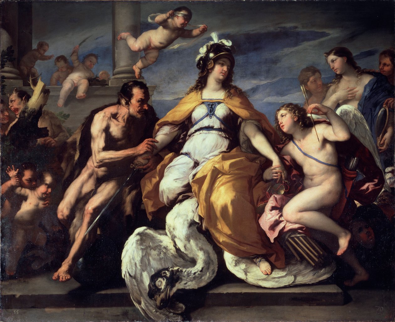 'Love and the Vices Disarm Judgement', slutten av 1600- eller begynnelsen av 1700-tallet av Paolo de