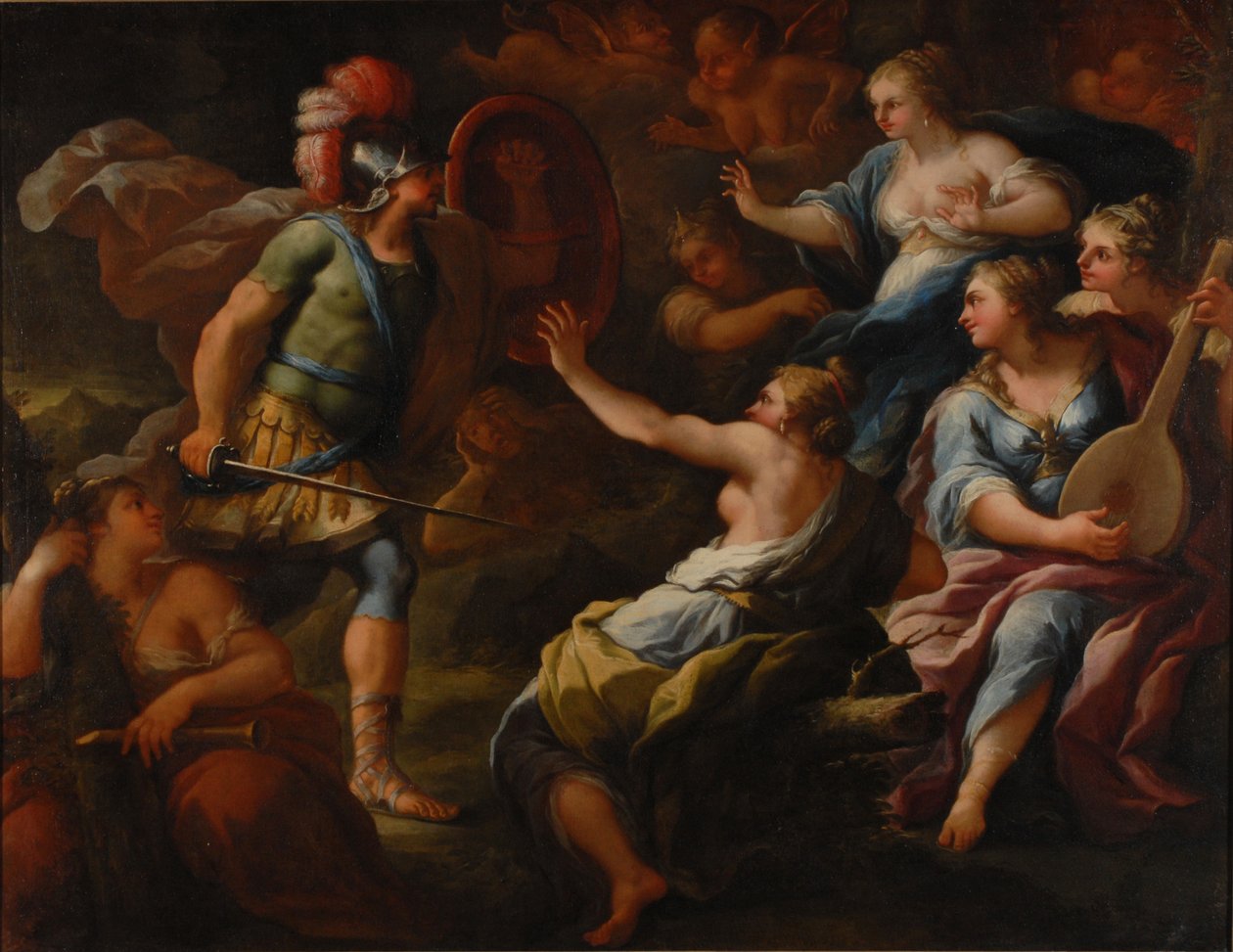 Achilles oppdaget av Ulysses blant døtrene til Lycomedes på Skyros av Paolo di Matteis