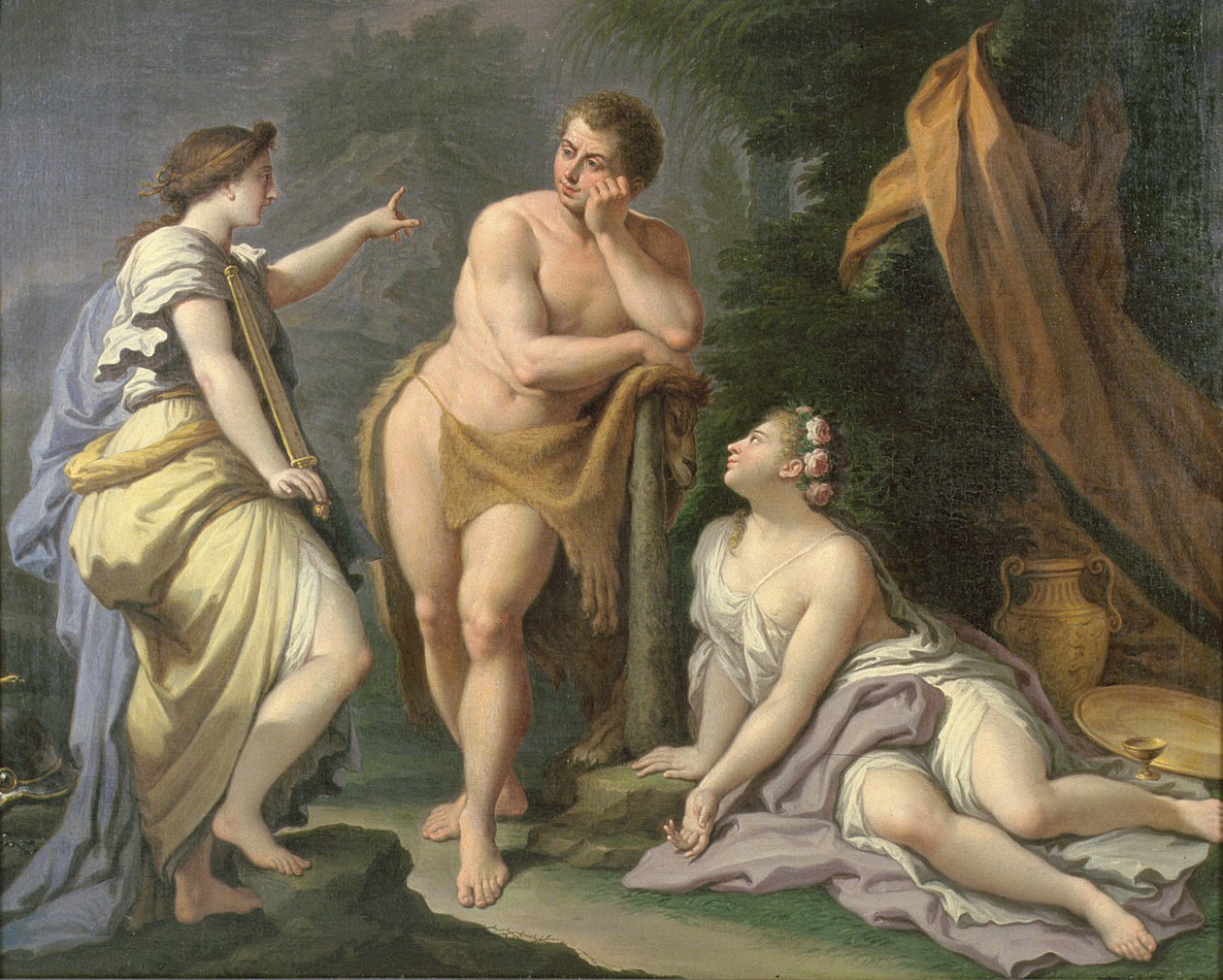 The Choice of Hercules (olje på lerret) av Paolo di Matteis