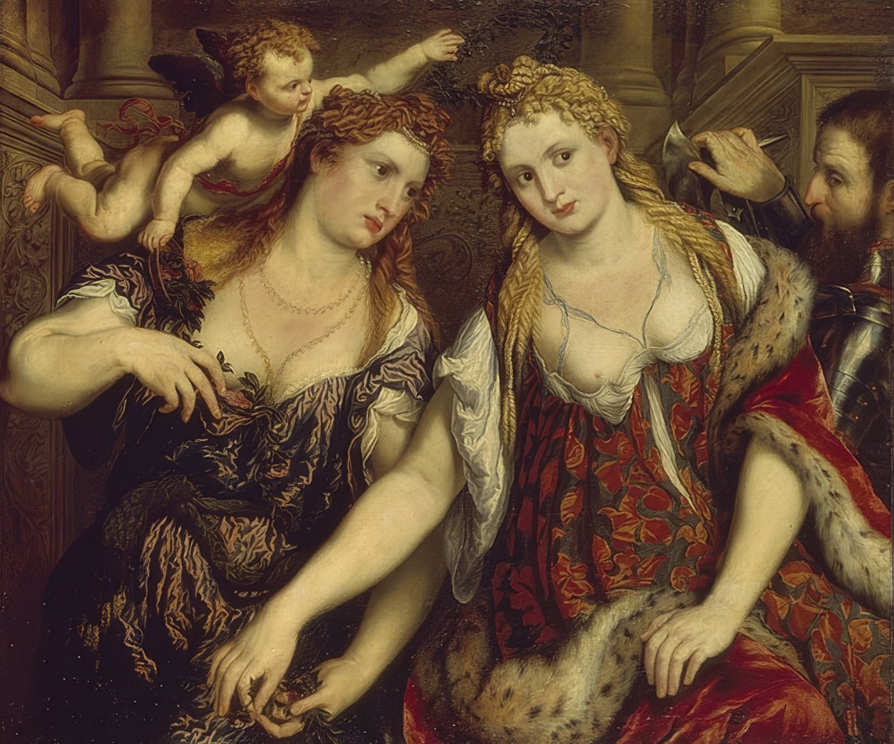 Flora, Venus, Mars og Amor. 1550-tallet av Paris Bordone