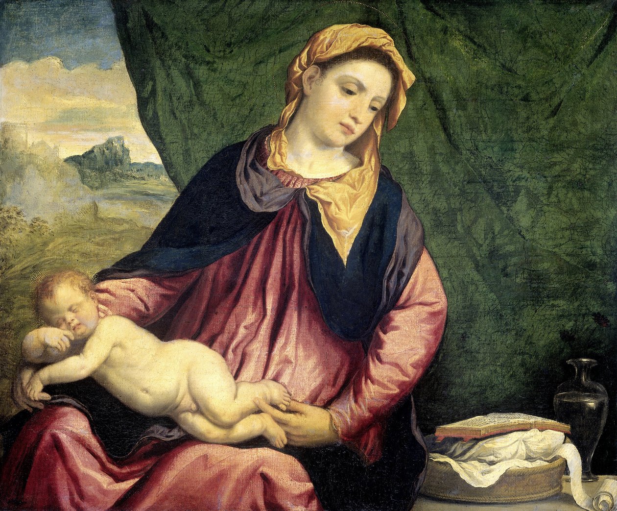 Madonna med sovende barn, mellom 1540 og 1560 av Paris Bordone