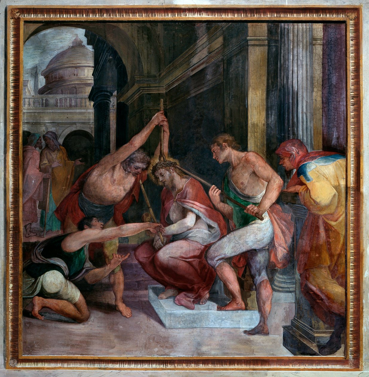 Kristi lidenskap, Jesus er kronet med torner (Fresco av Paris Nogari