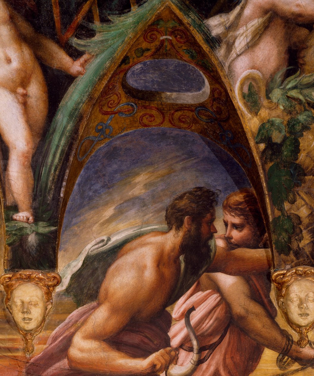 Actaeons følgesvenner, fra Myth of Diana and Actaeon av Parmigianino