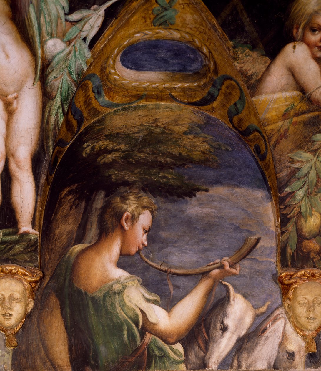 Jegerfigur, fra Myth of Diana and Actaeon av Parmigianino