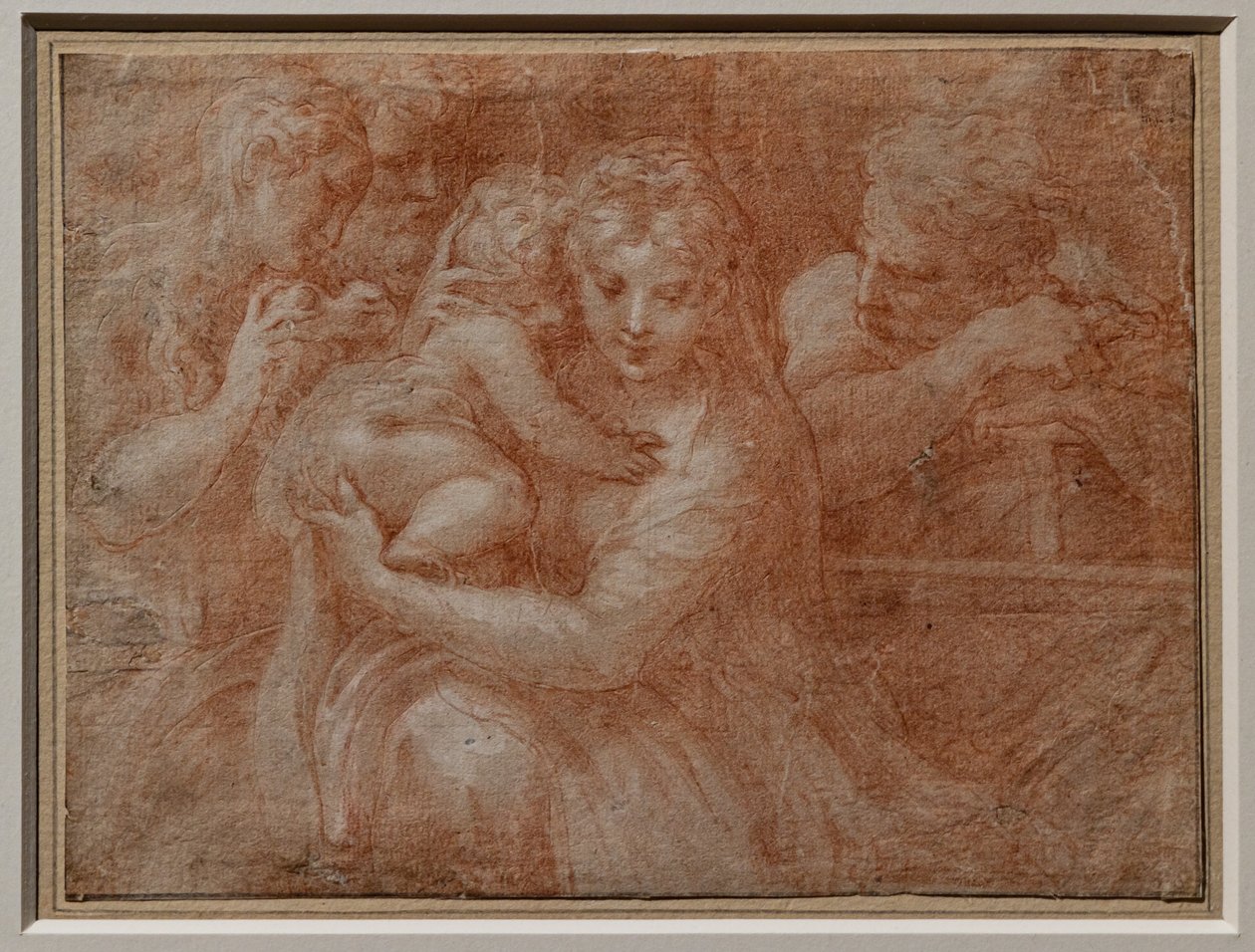 Hellig familie med to hellige av Parmigianino (1503 40)