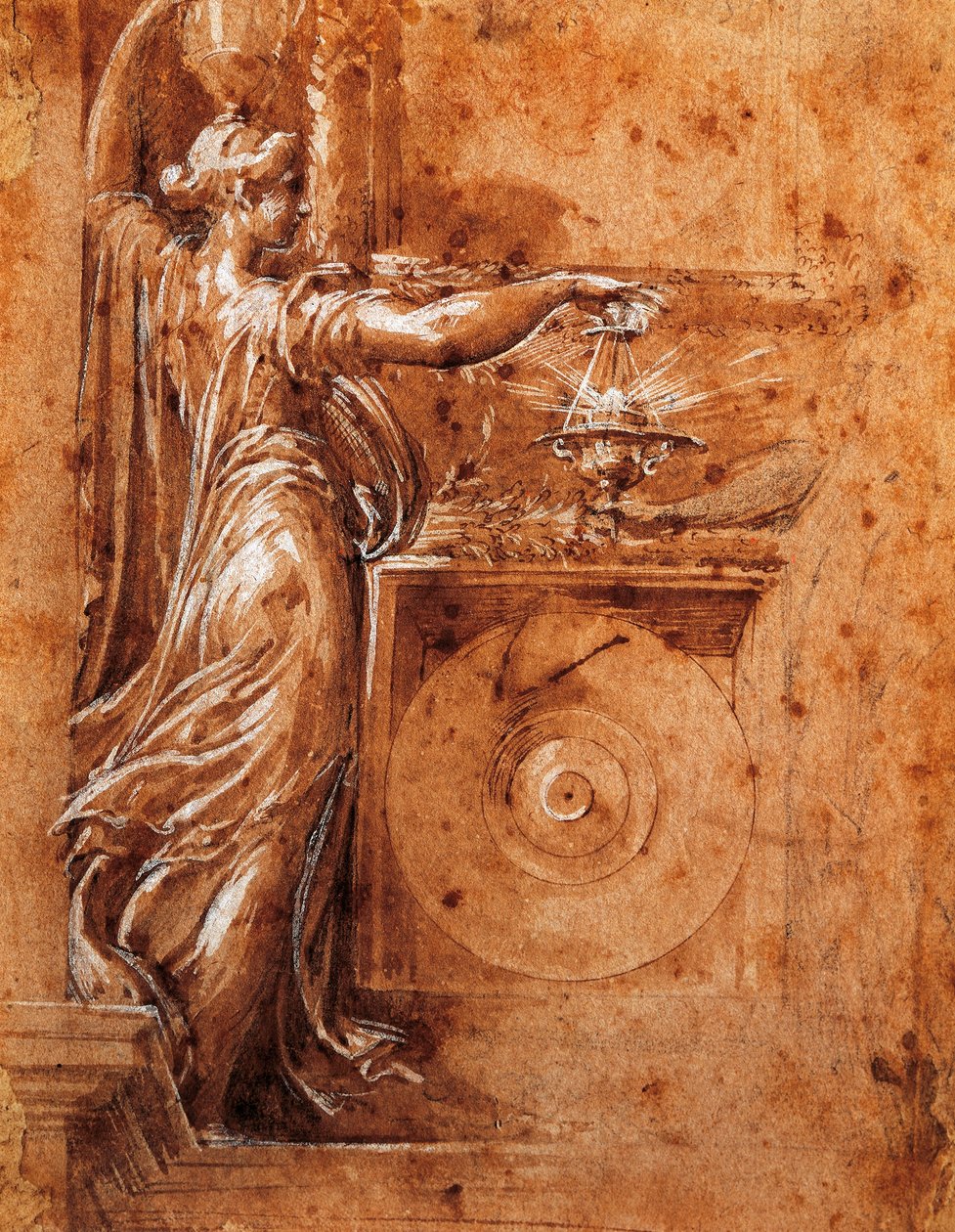 Studie av jomfruen for frittstående kirke, av Francesco Parmigianino (1503-1540) av Parmigianino