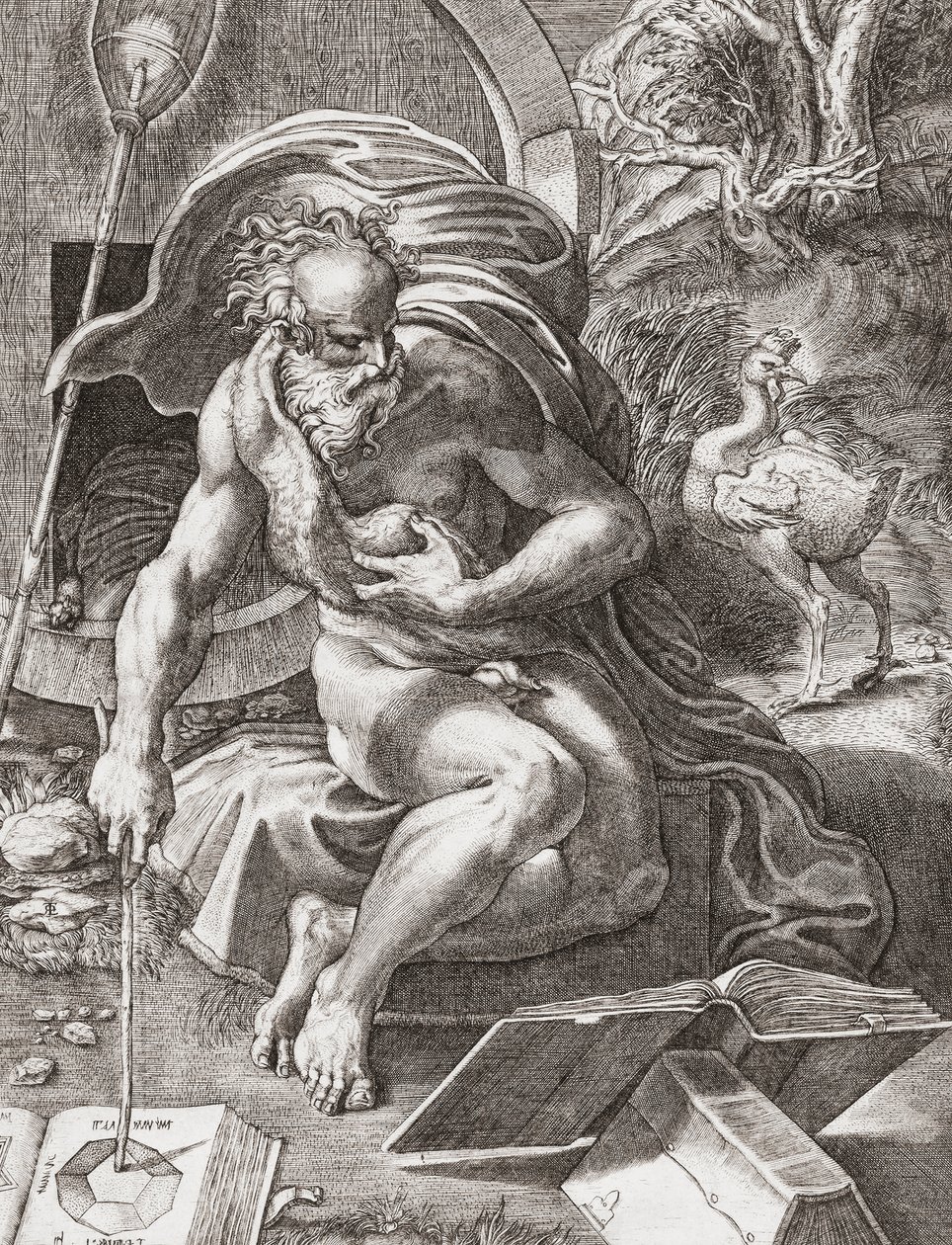 Diogenes, gresk filosof fra 300-tallet f.Kr. (gravering) av Parmigianino 