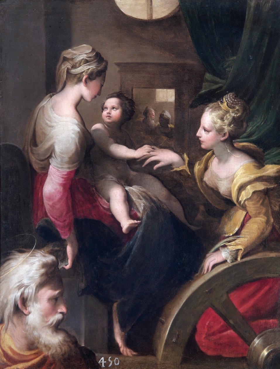 The Mystic Marriage of St Catherine (olje på lerret) av Parmigianino (1503 40) (after)