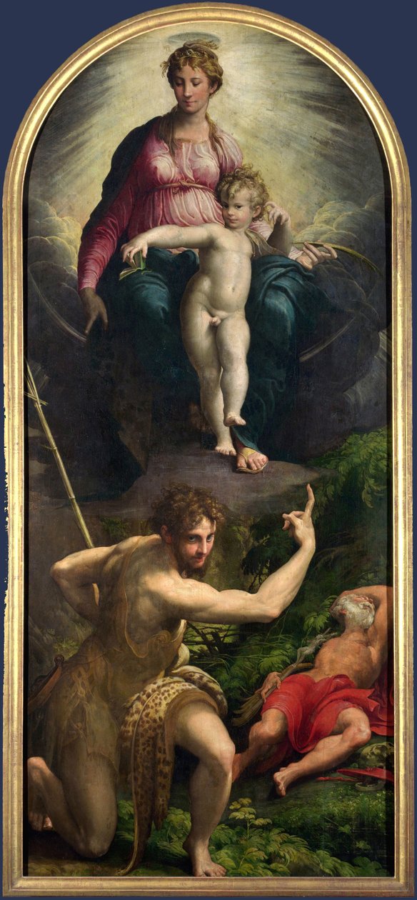 Madonna og barn med St. John og St. Jerome av Parmigianino