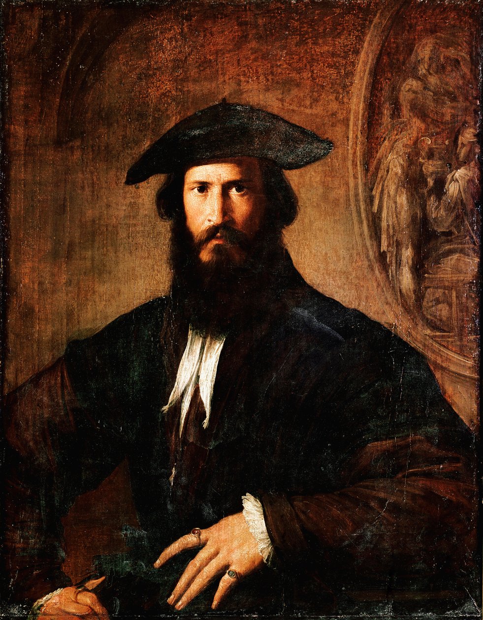 Portrett av mannen Mannmaleri av Francesco Mazzola Il Parmigianino dit Parmesanen (1503-1540) 1530-1531 Søn. 100x70 cm Firenze, Uffizi-galleriet (Uffizi) av Parmigianino