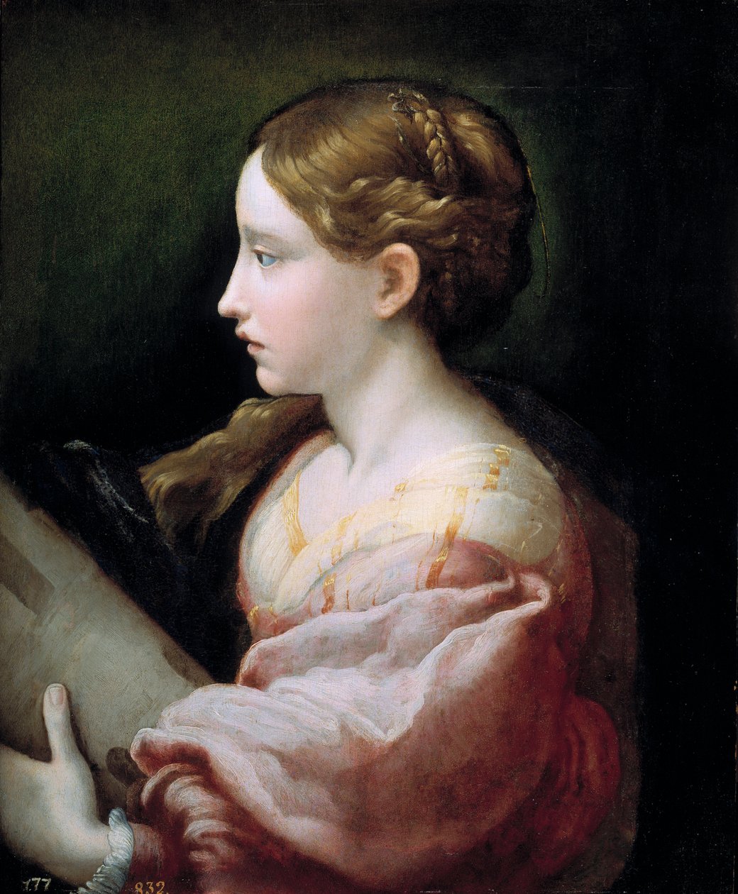 "" Sainte Barbe "" Peinture de Francesco Mazzola Il Parmigianino dit Le Parmesan (1503-1540) versus 1522 Museo del Prado, Madrid av Parmigianino