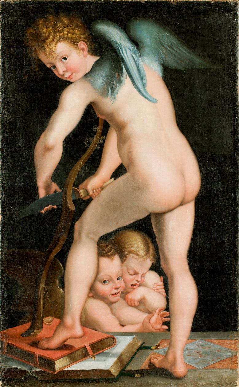Bue-utskjæring Cupid, mellom 1534 og 1540. av Parmigianino