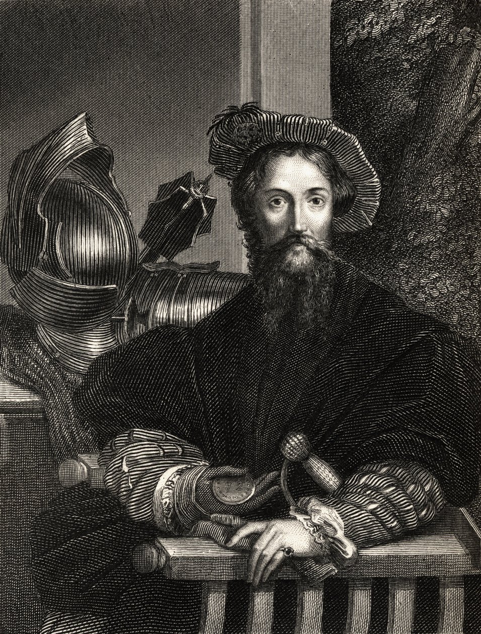 Christopher Columbus (1451-1506) (gravering) av Parmigianino
