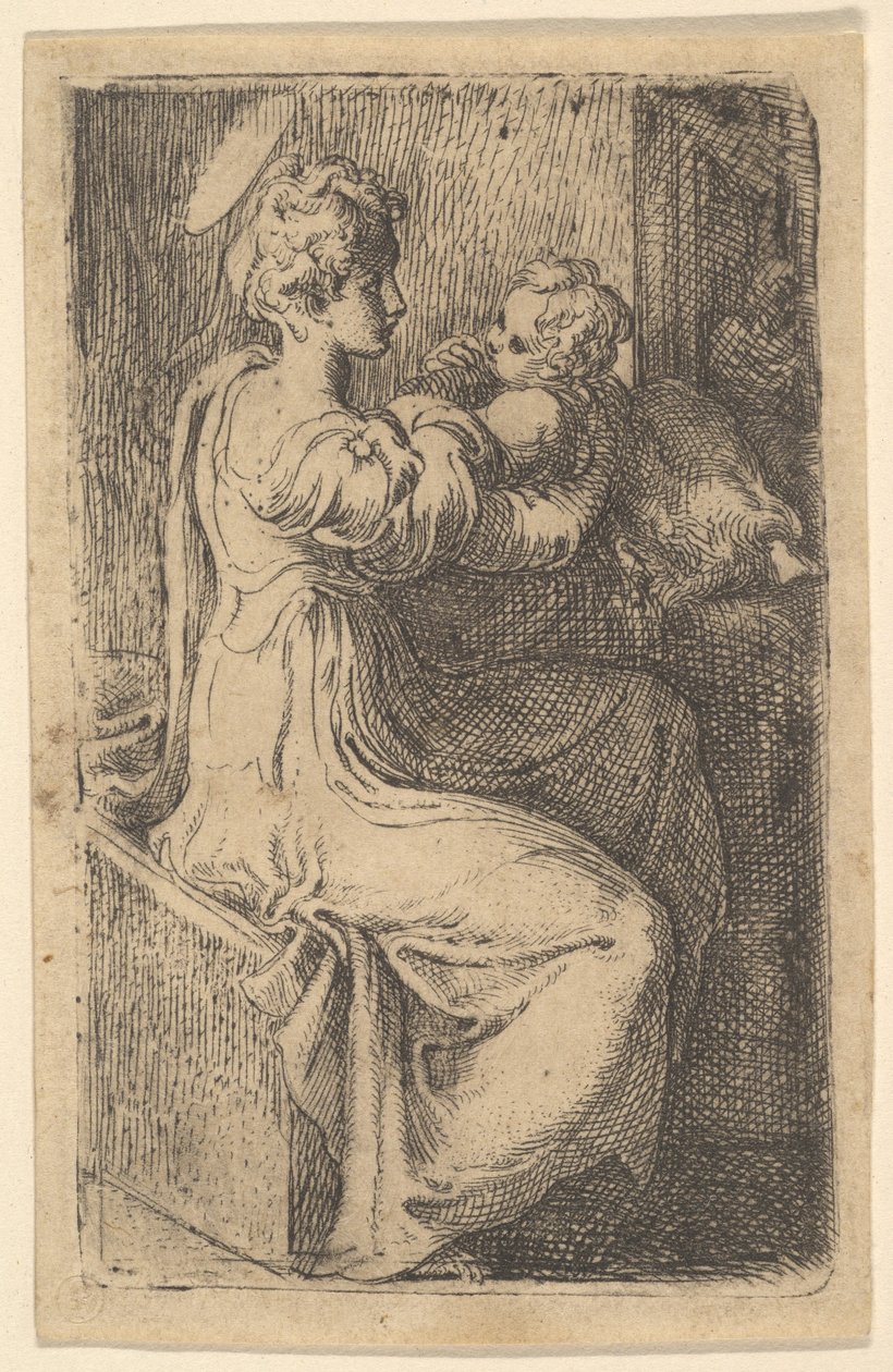 Madonna og barn, 1500-tallet. av Parmigianino