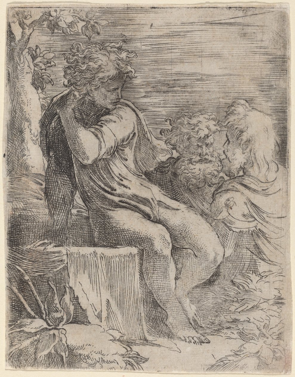 Gutten og to gamle menn av Parmigianino