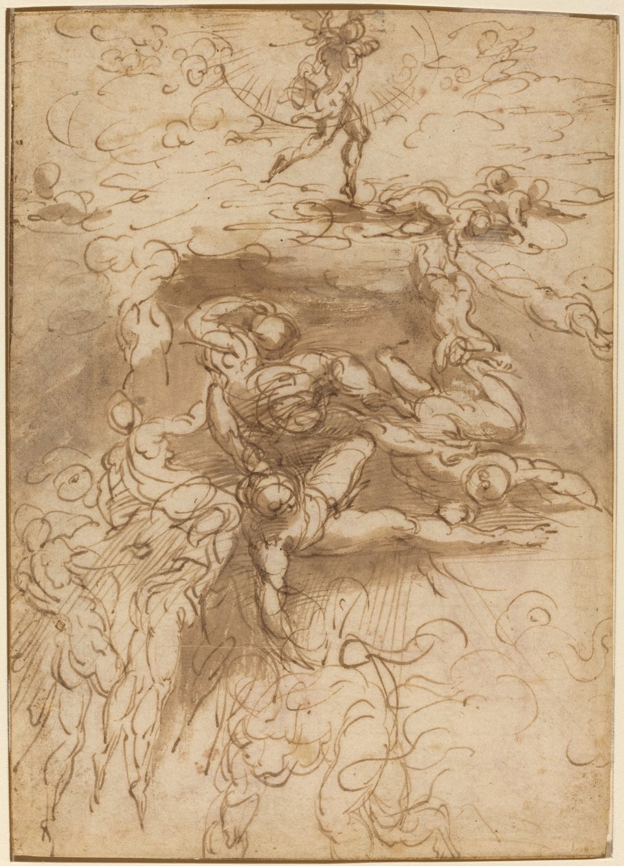 The Fall of the Rebel Angels [recto] av Parmigianino