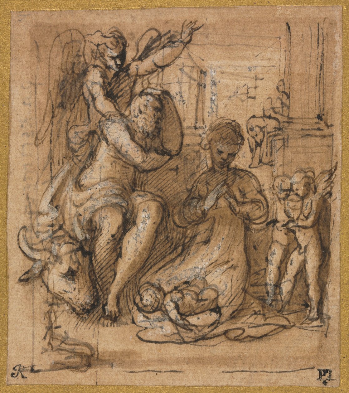 Fødselen med drømmen om Joseph, ca. 152730. av Parmigianino