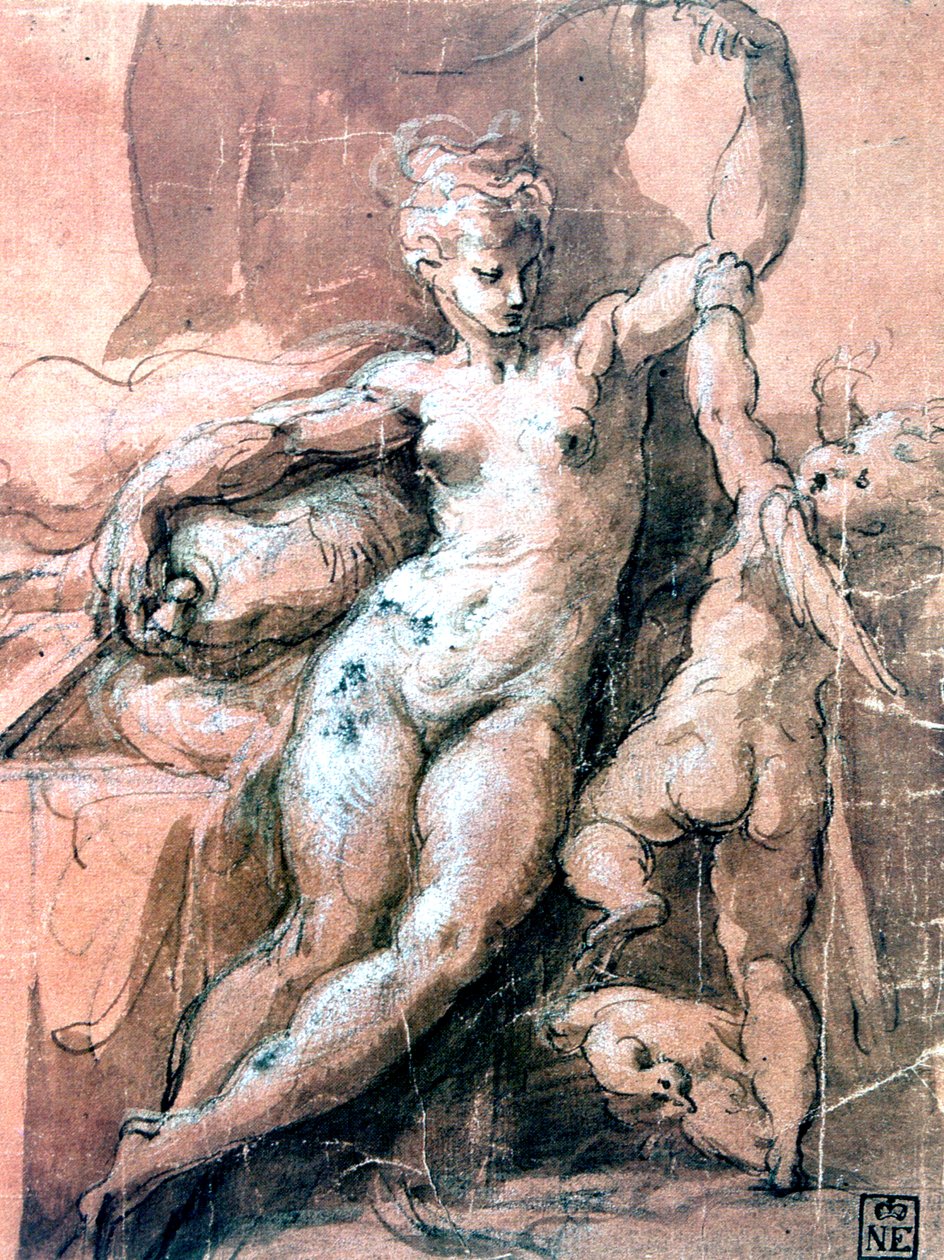 Venus og barn, c1513-1540 av Parmigianino