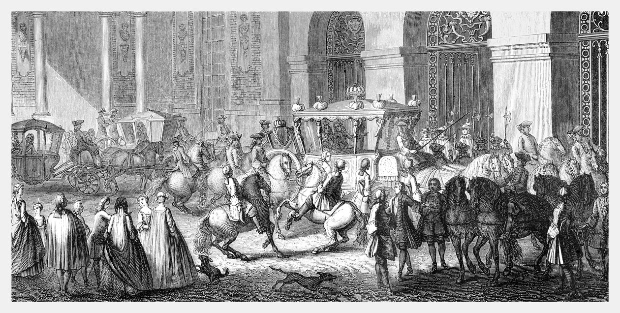 Ambassadørens mottakelse i Versailles, 1885. av Parrocel