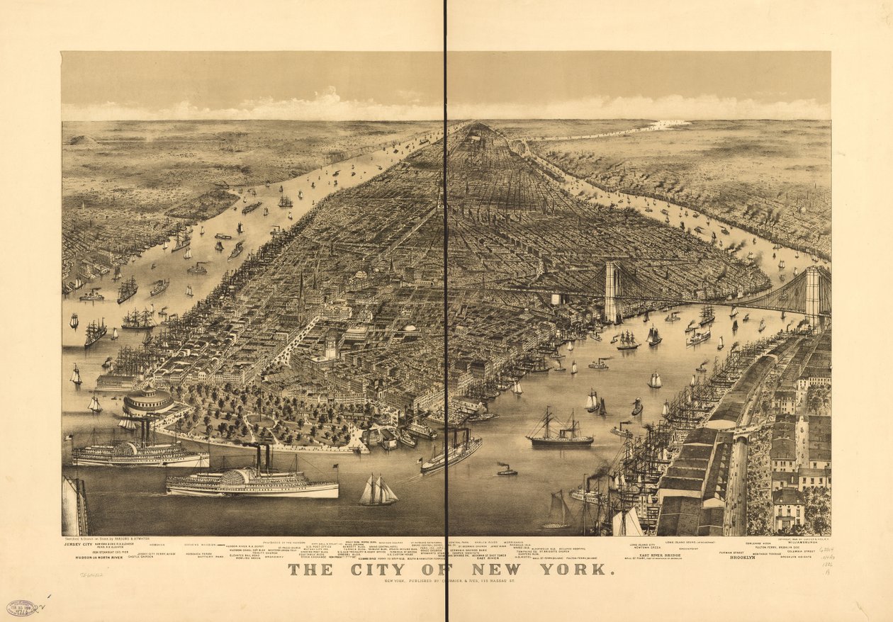 Byen New York av Parsons and Atwater; Currier and Ives