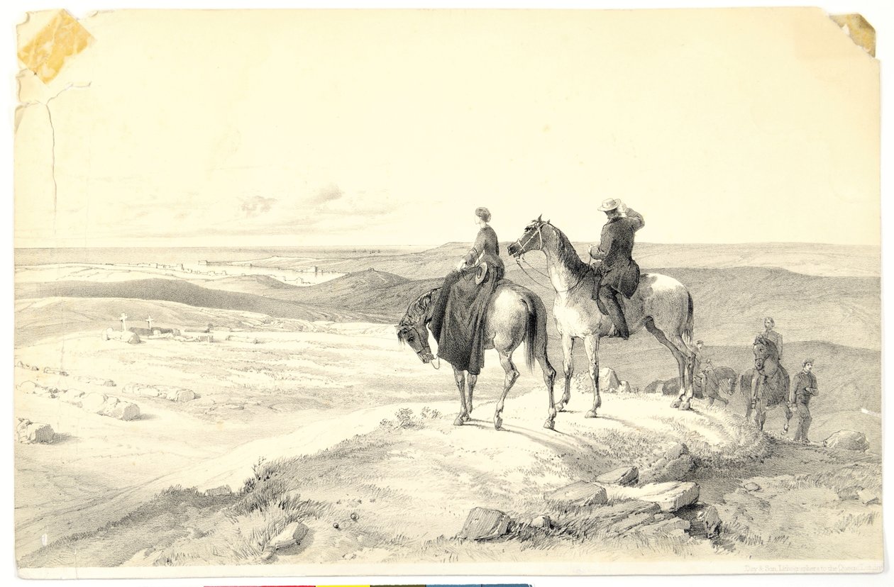 Florence Nightingale og Mr Bracebridge på Cathcarts Hill med utsikt over Sebastopol 8. mai 1855 av Parthenope Nightingale