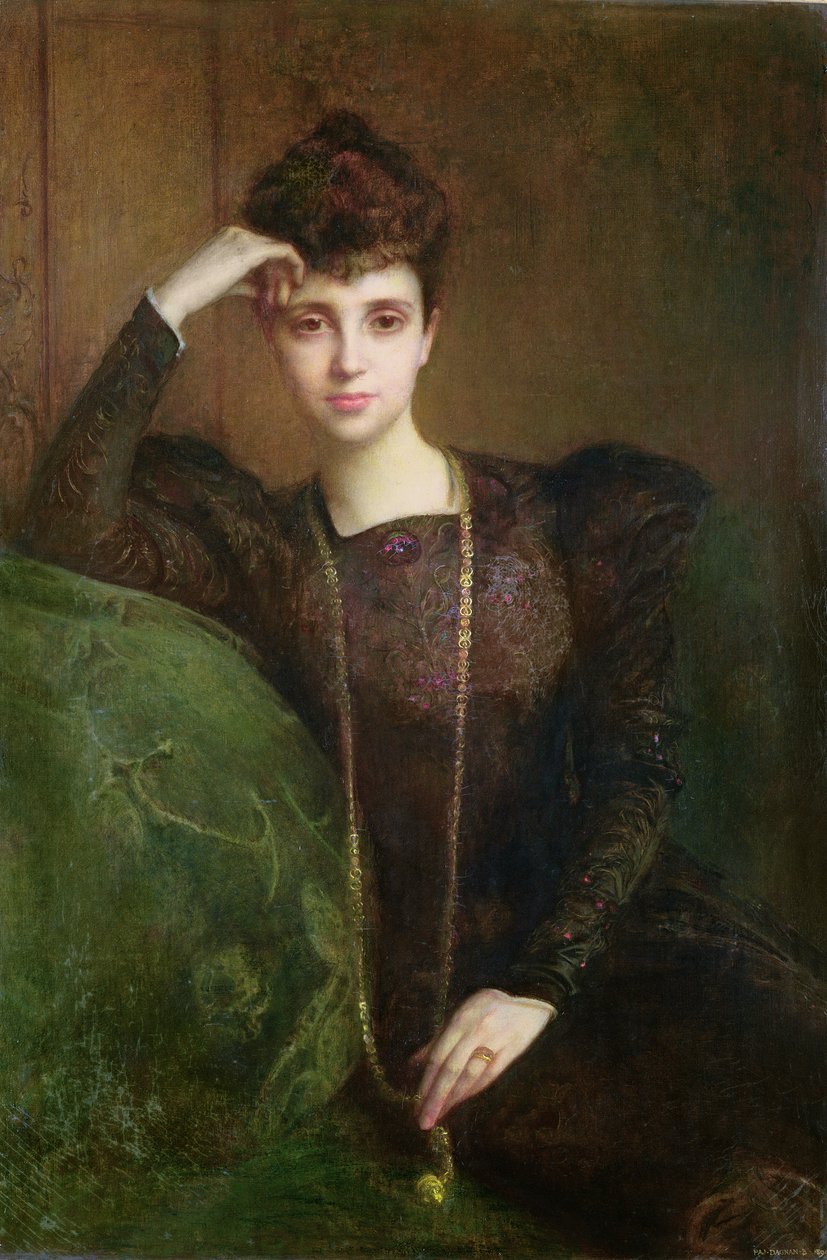 Portrett av en ung kvinne, ca. 1900 av Pascal Adolphe Jean Dagnan Bouveret
