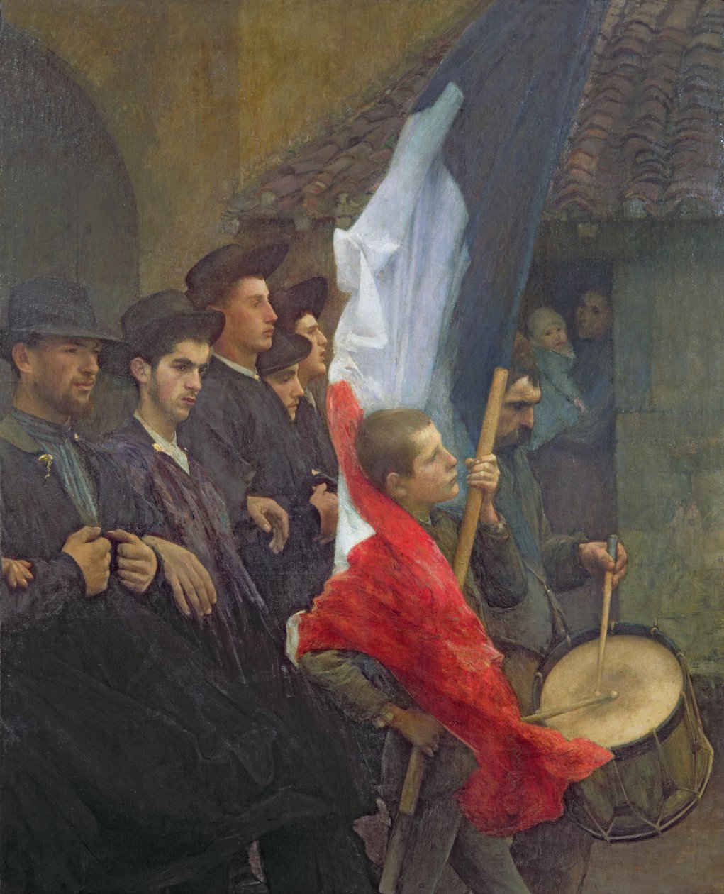 De vernepliktige, ca. 1880 av Pascal Adolphe Jean Dagnan Bouveret