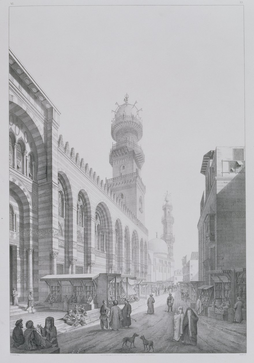 Eksteriør av moskeen i Qalaoun, plate 20 fra 