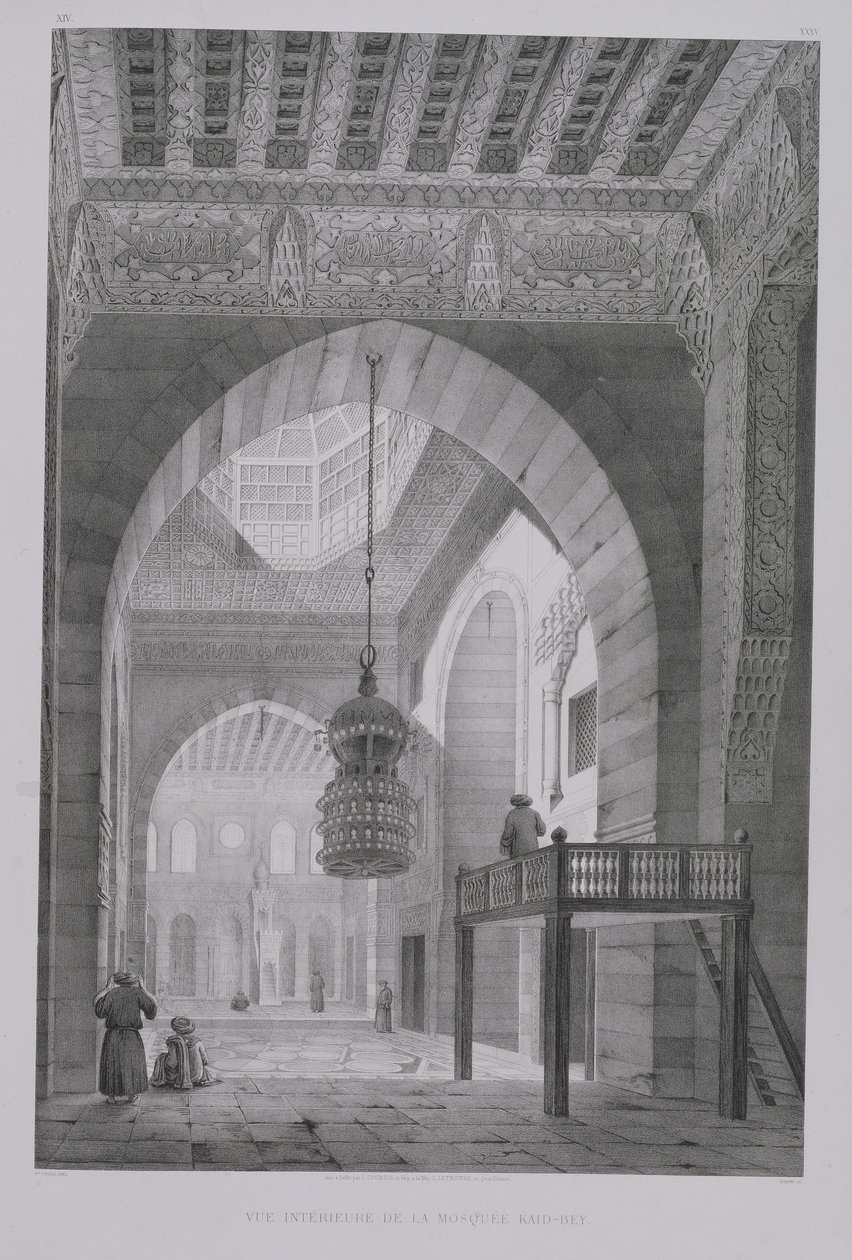 Interiør i moskeen i Kaid-Bey, plate 55 fra 