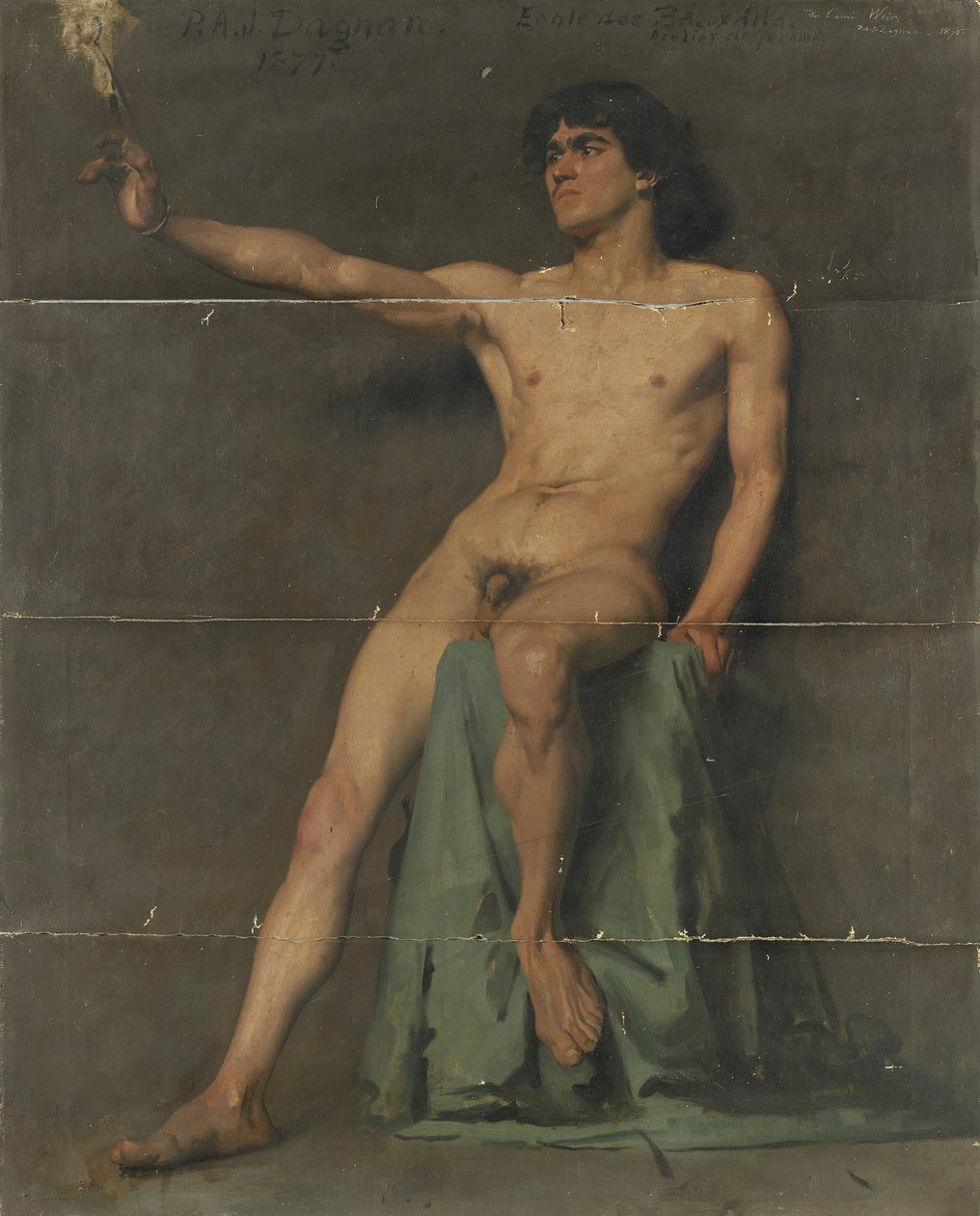 Mannlig nakenstudie av Pascal Adolphe Jean Dagnan Bouveret