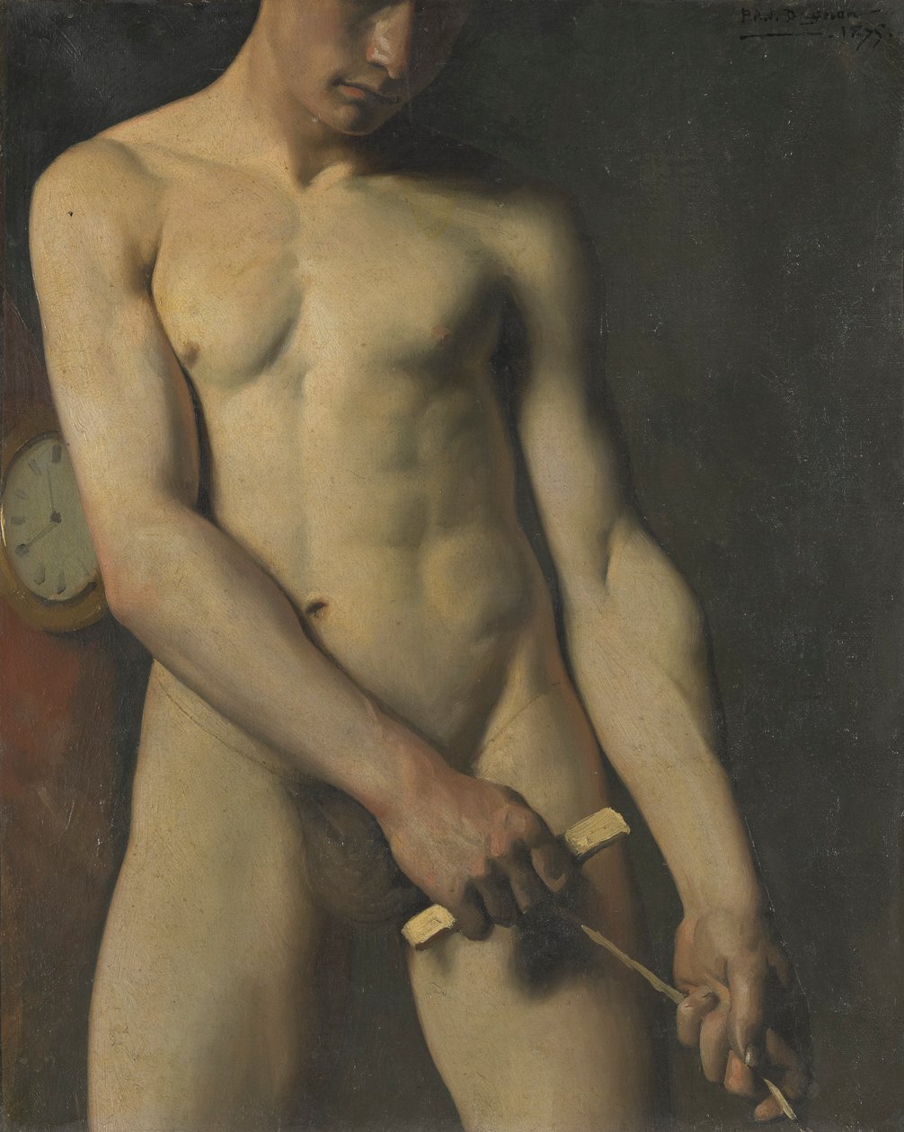 Nakenstudie av en mann av Pascal Adolphe Jean Dagnan Bouveret