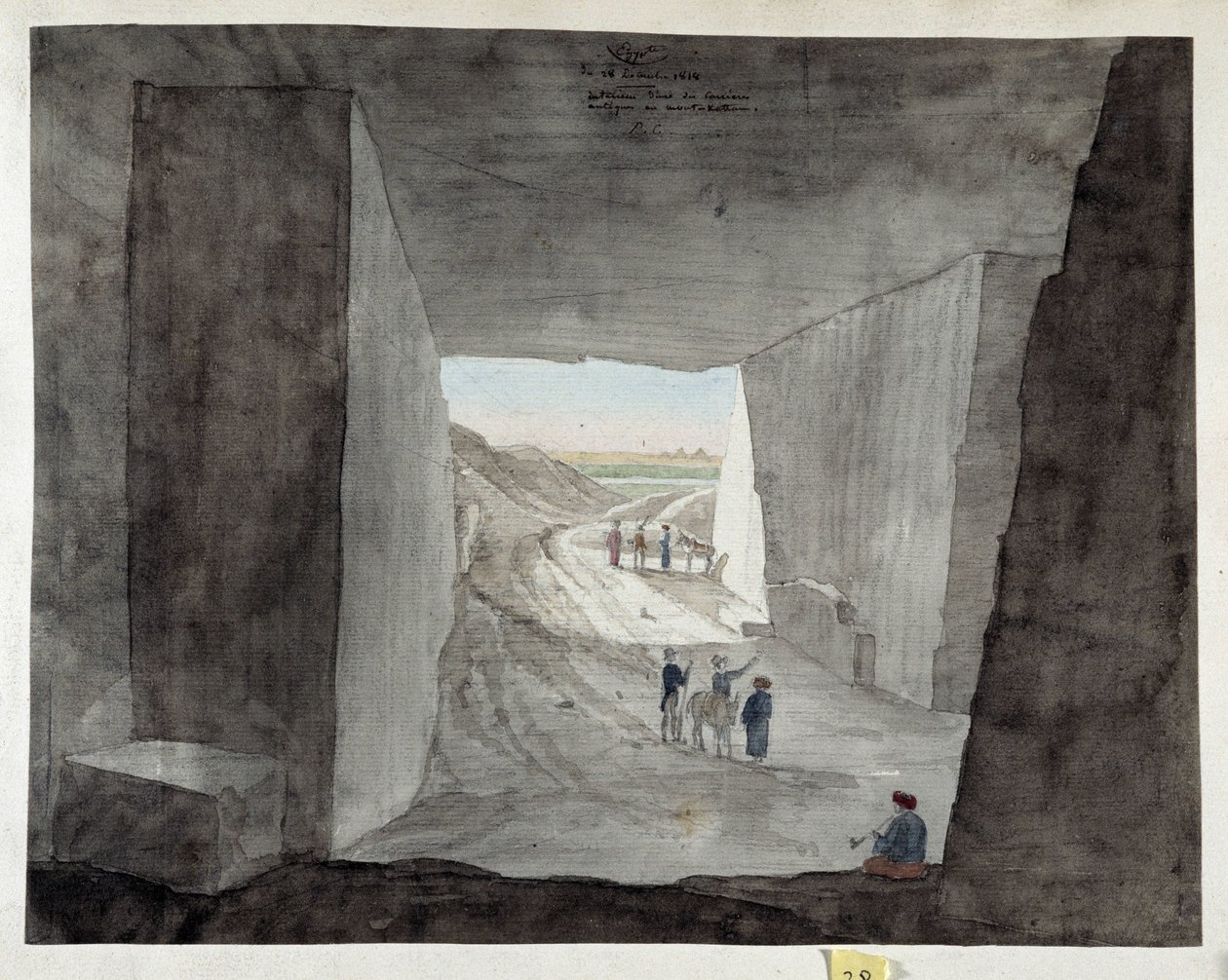 Egypt. Innvendig utsikt over et steinbrudd på fjellet Kattan av Pascal Xavier (after) Coste